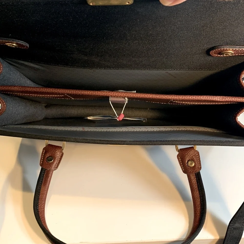 Vintage Y2K Samsonite Leather / Fabric Briefcase / Messenger Bag NEW! - Picture 4 of 8